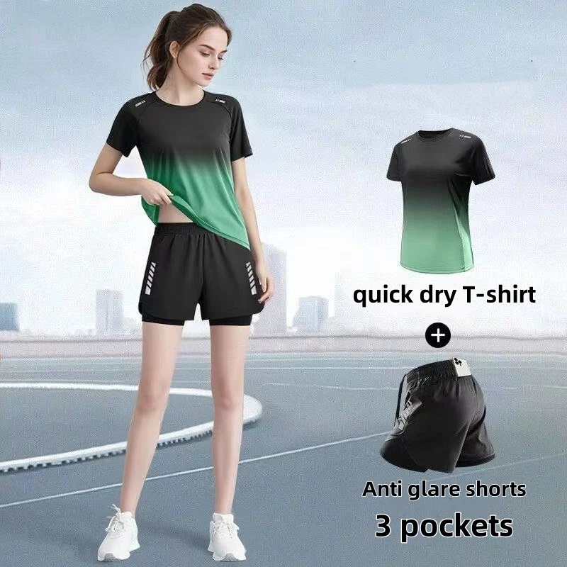 Badminton Lovers - Women's sportswear set, running shorts, T-shirt,