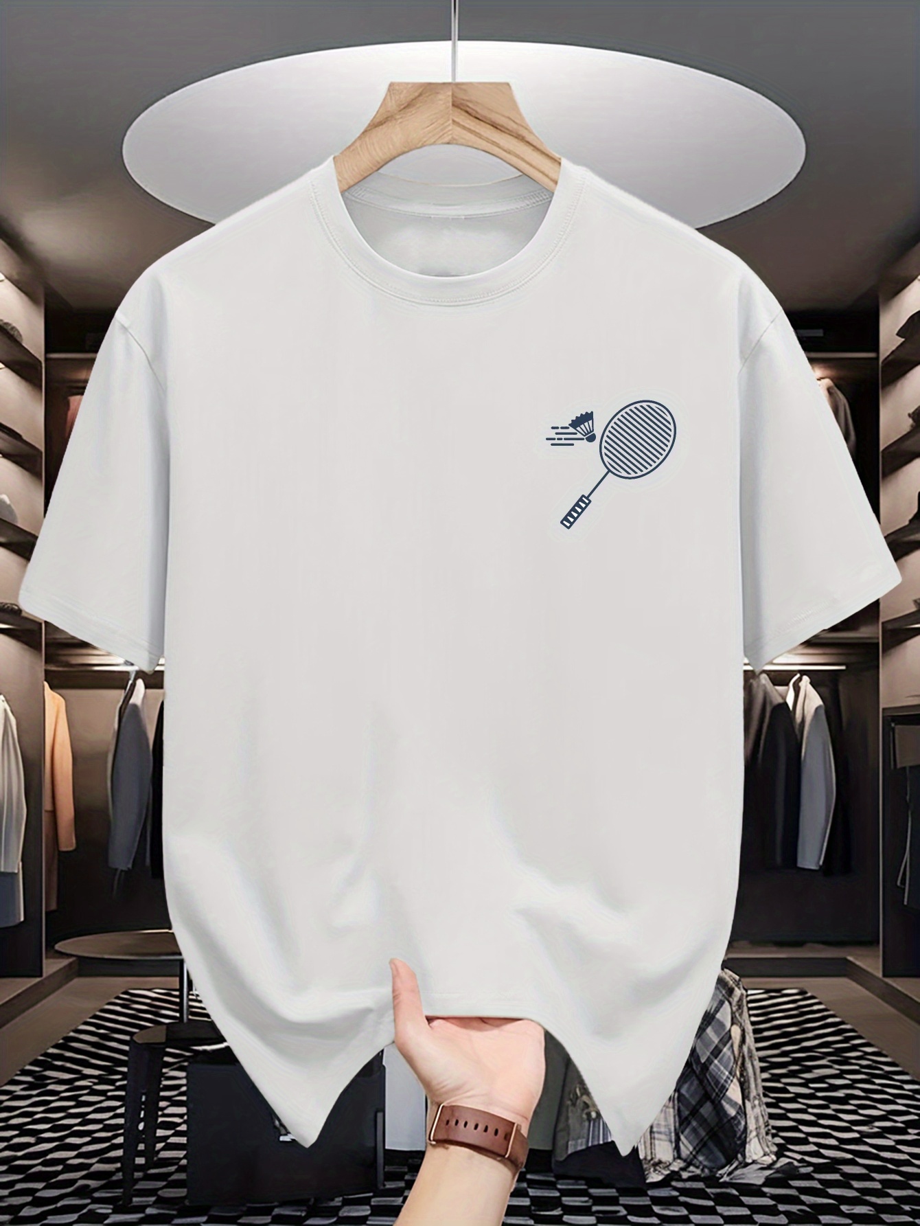 Mens Crew Neck T Shirt Minimal - đánh giá và giá Badminton Lovers
